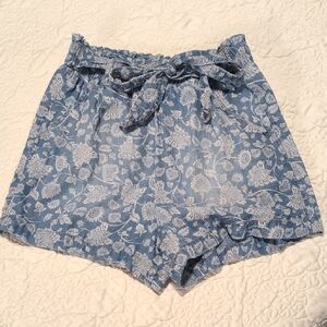 Knox Rose High Waist Blue Floral Shorts